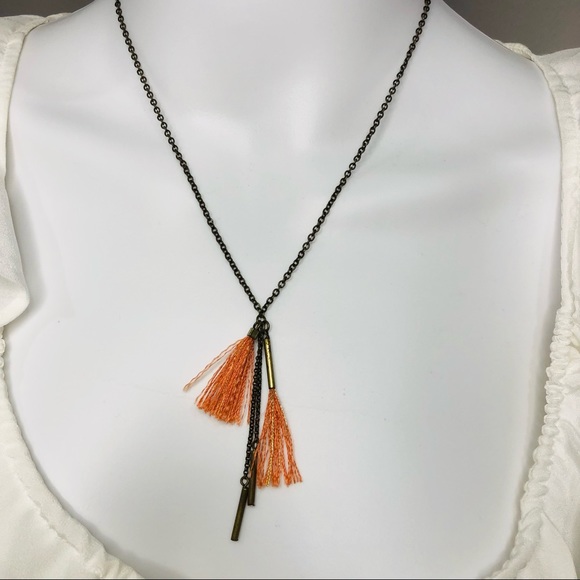 Country Road Jewelry - Orange Tassel Country Road Necklace